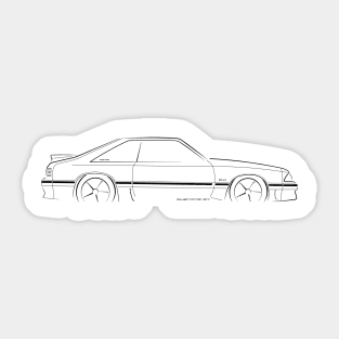 Ford Mustang GT (fox body) - profile stencil, black Sticker